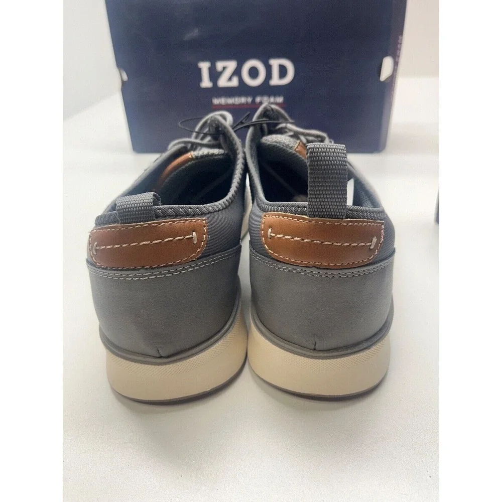 Izod Men's Drift Memory Foam Woven Oxford Gray Size 9.5